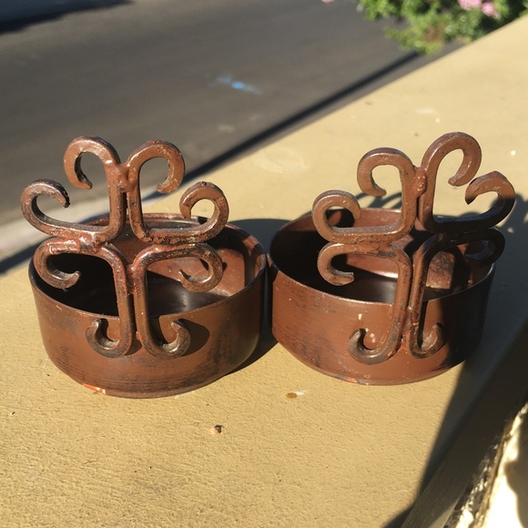 Accents Indian Candle Holders Set Made In India Heart Clover Shapes